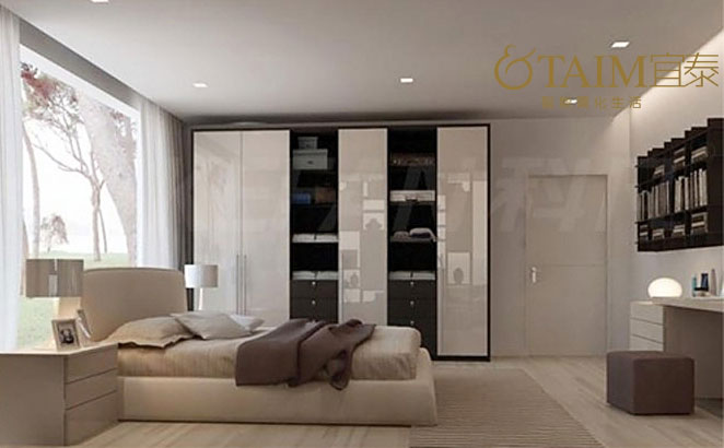 休闲烤漆移门衣柜效果图 80后的宜家两居