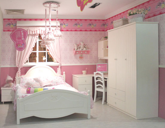 韩式衣柜效果图 粉色卧室衣柜设计图