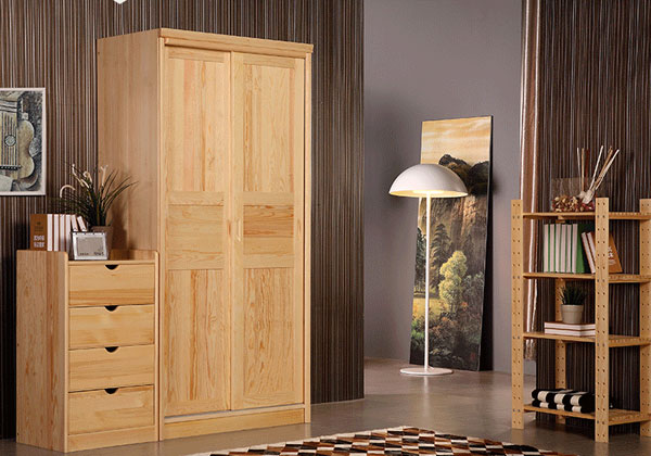 原木两门衣柜设计图 憨厚自然美