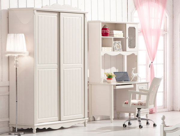 花季少女卧室衣柜装修图  韩式移门衣柜设计图