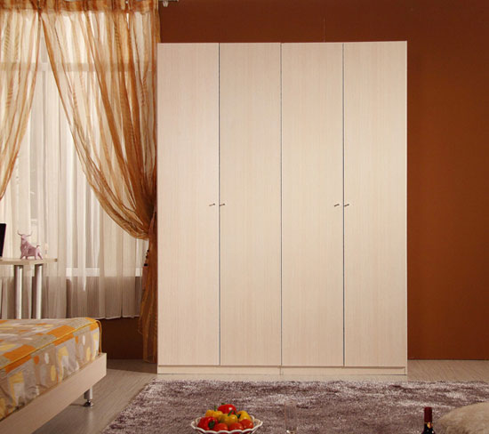 现代简约四门衣柜设计图  宜家板式衣柜图片