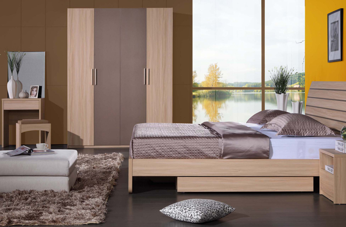 金丝木四门衣柜设计图 北欧时尚整体衣柜效果图