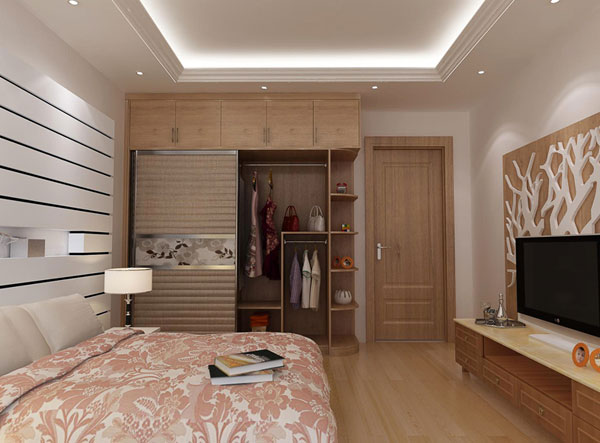 纯朴实木衣柜设计图 原木色衣柜效果图