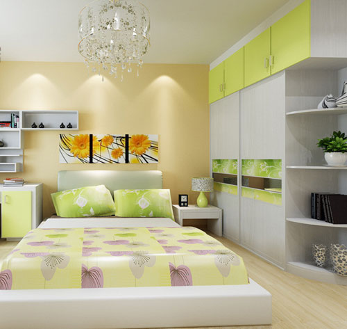 清新淡雅衣柜效果图 80后新婚夫妇卧室