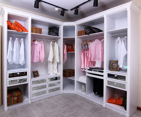 纯白欧式衣柜设计图 时尚白领衣柜效果图