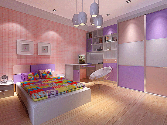 梦幻紫色卧室衣柜设计图 烤漆时尚衣柜效果图