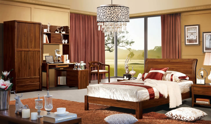 中式胡桃色儿童两门衣柜 现代中式衣柜图片 