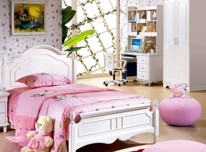 韩式田园衣柜设计图  甜美女孩卧室装修图