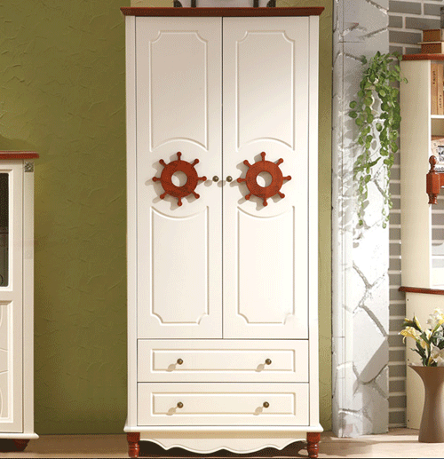 地中海风格两门衣柜设计图  英伦乡村卧室衣柜
