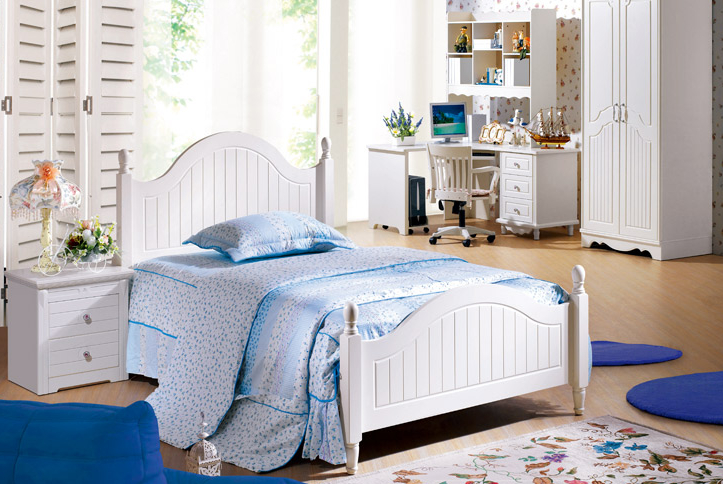 韩式田园衣柜设计图 儿童象牙白衣柜图片