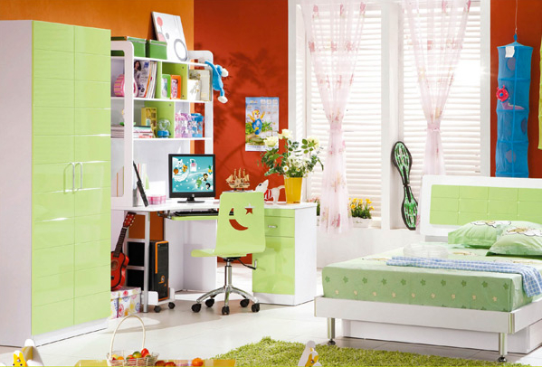 现代板式衣柜设计图 清新素雅儿童衣柜图片