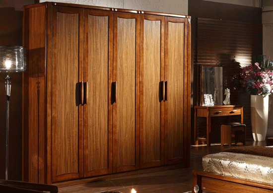 中式风韵衣柜设计图 卧室五门衣柜图片