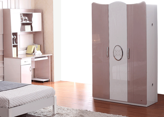 时尚烤漆衣柜设计图 三门板式衣柜设计图