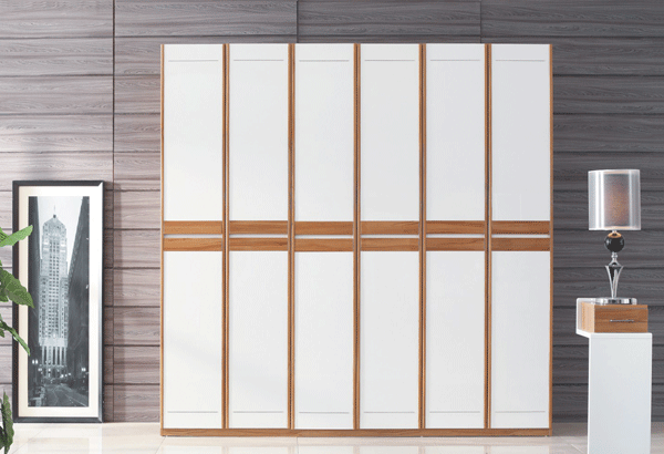 现代六门衣柜设计图 小文艺清新衣柜