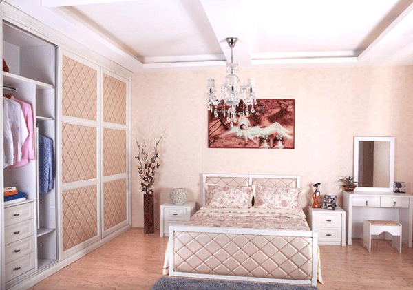 欧式皮纹衣柜设计图 80后婚房衣柜图片