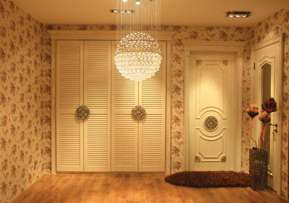 田园风格卧室衣柜装修效果图 小百叶衣柜效果图