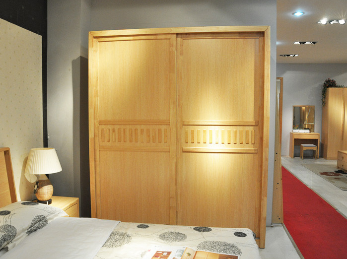 中式田园衣柜效果图 现代橡木衣柜设计图