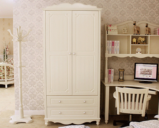 韩式田园双门衣柜设计图 感受来自田园风格的气息