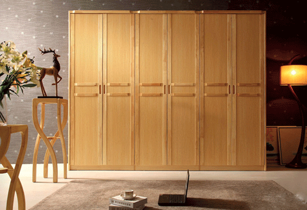 现代中式田园衣柜效果图  六门衣柜设计图