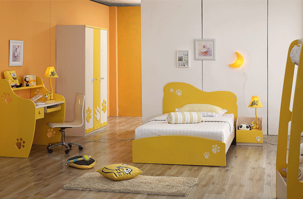 卡通卧室衣柜装修效果图 熊猫乐园卧室衣柜图片