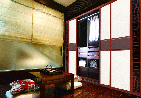 新中式衣柜效果图 老房翻新时尚三居室