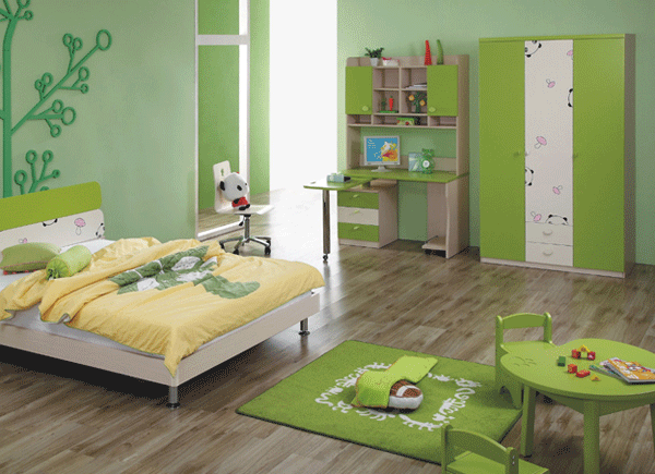 熊猫主题卧室衣柜效果图 青少年卧室衣柜装修效果图