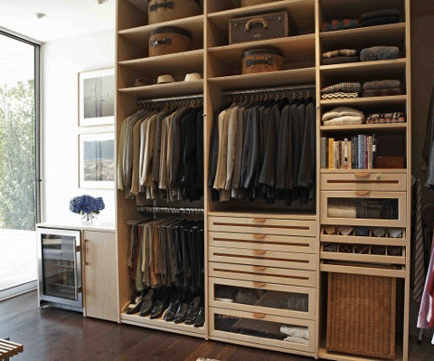 现代开放式衣柜效果图 舒适简约低调