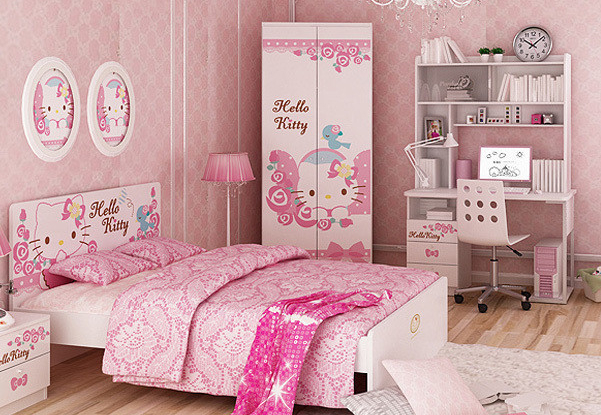 韩式甜美衣柜效果图 现代儿童衣柜设计图