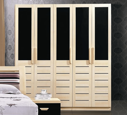 现代板式衣柜效果图 五门组合衣柜设计图