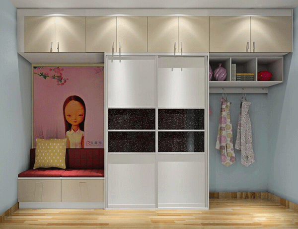 12㎡卧室衣柜装修效果图  多功能组合衣柜图片