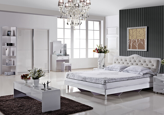 造型时尚衣柜效果图 白色卧室搭配设计方案