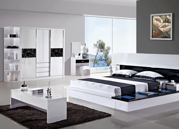 简约时尚白色烤漆衣柜图片  现代转角衣柜效果图