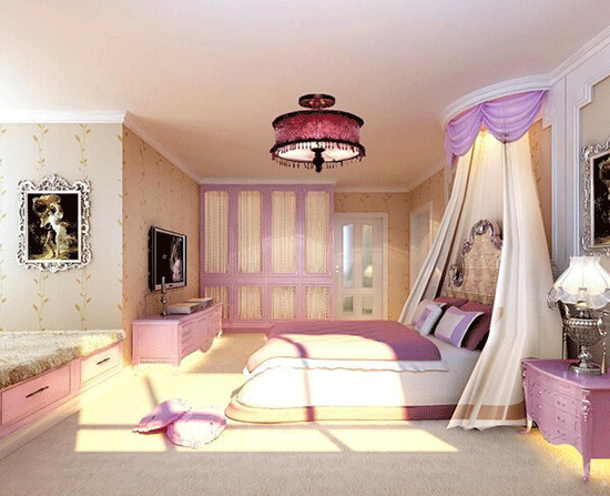 浪漫的婚房设计 粉色衣柜设计图