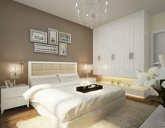 超现代情调婚房 现代简约白色衣柜效果图