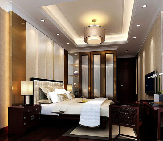 现代时尚中式衣柜效果图 60后潮爸潮妈卧室