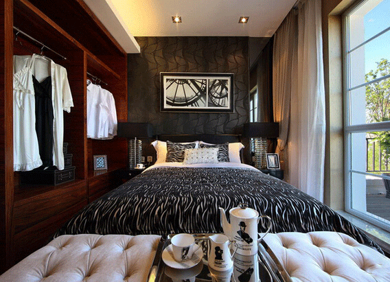 现代开放式衣柜效果图 实木衣柜效果图