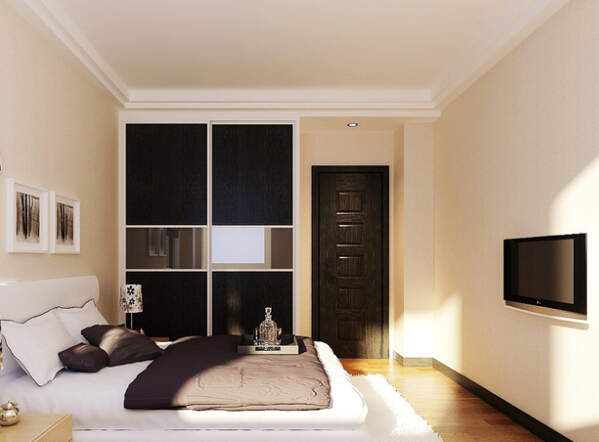 黑色移门衣柜效果图 品质公寓设计