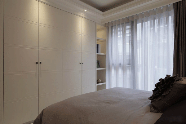 现代嵌入式衣柜效果图 小户型卧室衣柜图片