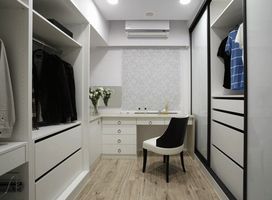 现代韩式风格衣柜效果图 都市夫妻的整体衣柜效果图