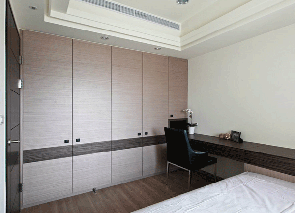 现代简约儿童房 嵌入式衣柜效果图