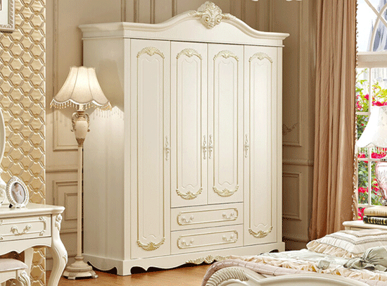 时尚古典衣柜效果图 欧式雕花衣柜设计图