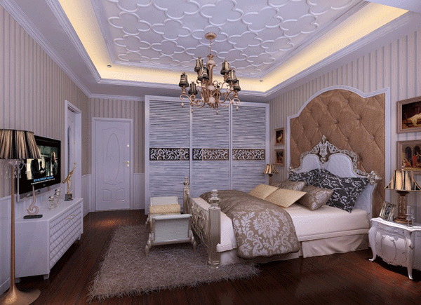 欧式古典混搭设计 时尚衣柜效果图