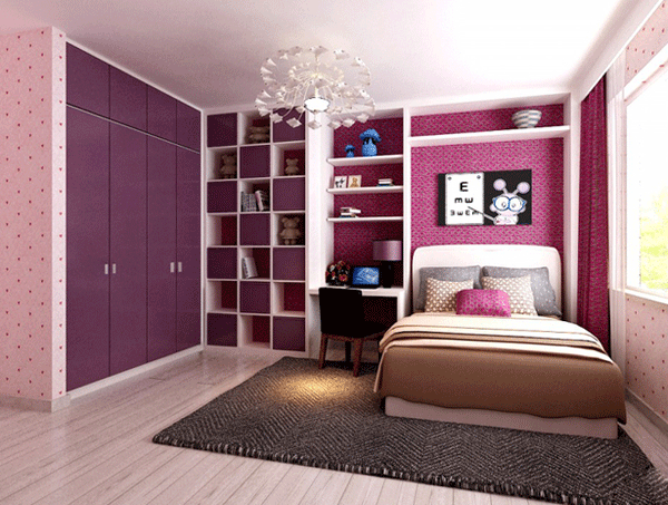 150平米爱家皇家花园住宅 红色板式衣柜效果图