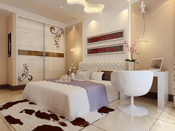 90㎡两居室家 钢琴烤漆衣柜效果图