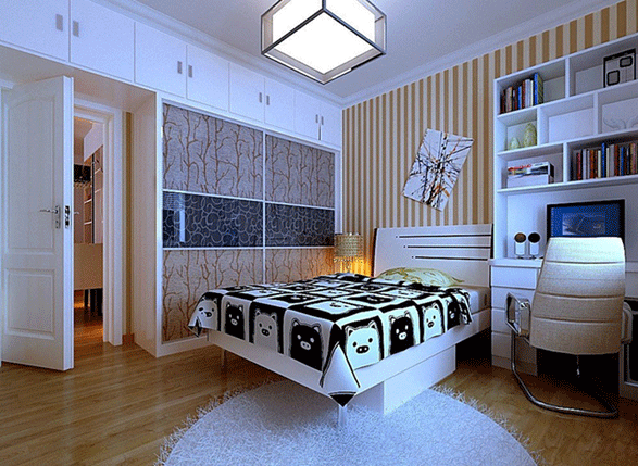 现代儿童卧室衣柜图片 简约风格整体衣柜效果图