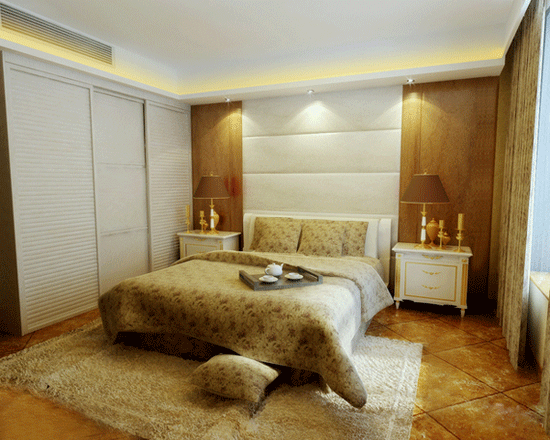 白色系时尚大气的卧室 现代简约衣柜效果图