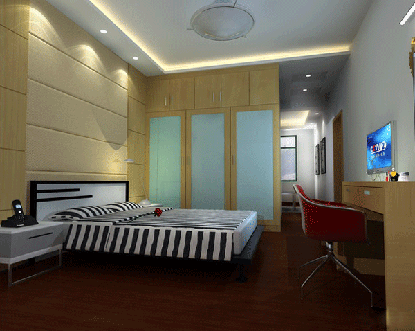 工薪族卧室衣柜效果图 现代掩门衣柜图片