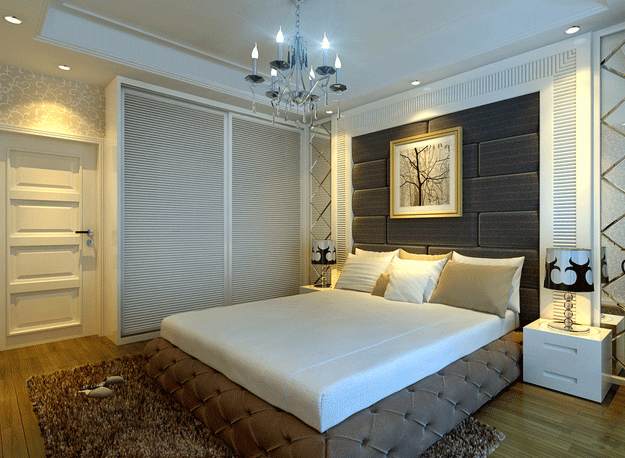 大气简约欧式装修设计 冷色有氧衣柜设计图