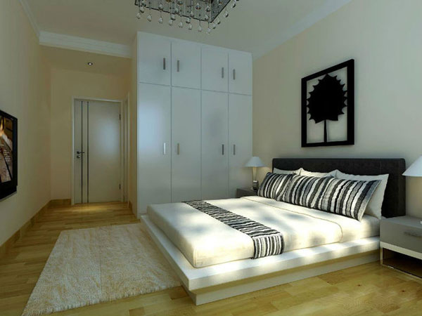 统一色调元素舒适助睡眠 白色衣柜效果图