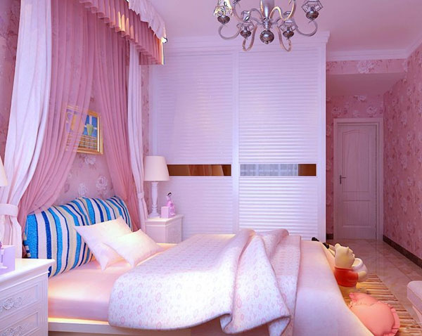 134㎡三居室韩式风格卧室 甜美韩式衣柜效果图